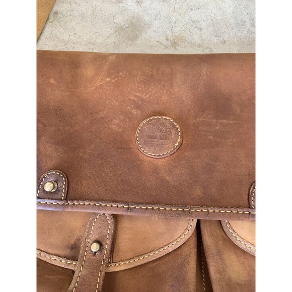 TIMBERLAND Military Style Heavy Leather Briefcase / Messenger Bag Vintage OG - Picture 2 of 10